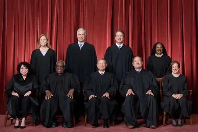 The official photograph of the nine Supreme Court Justices of 2024