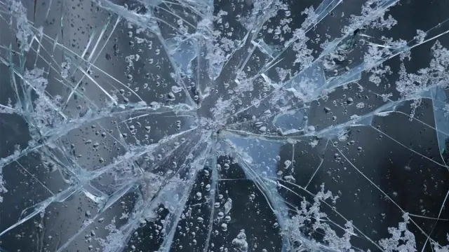 Water Droplets on Cracked Glass