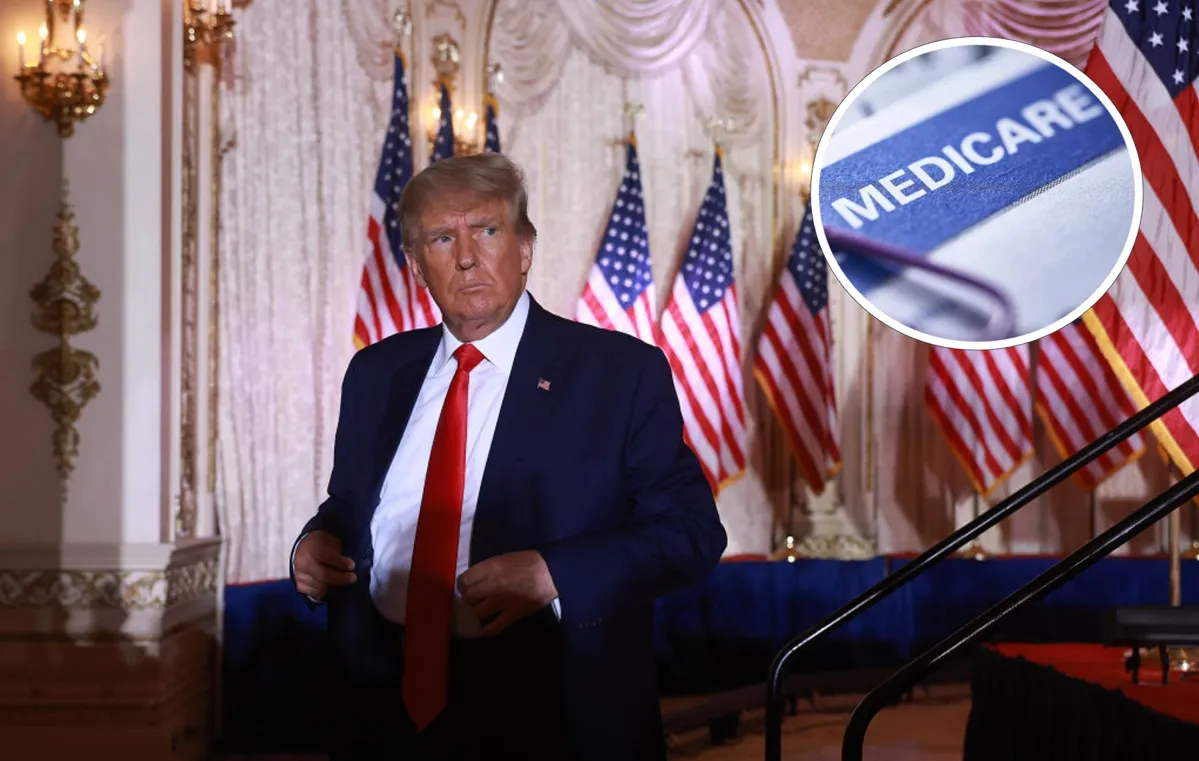 Former U.S. President Donald Trump leaves the stage after speaking during an event at his Mar-a-Lago home on November 15, 2022 in Palm Beach, Florida