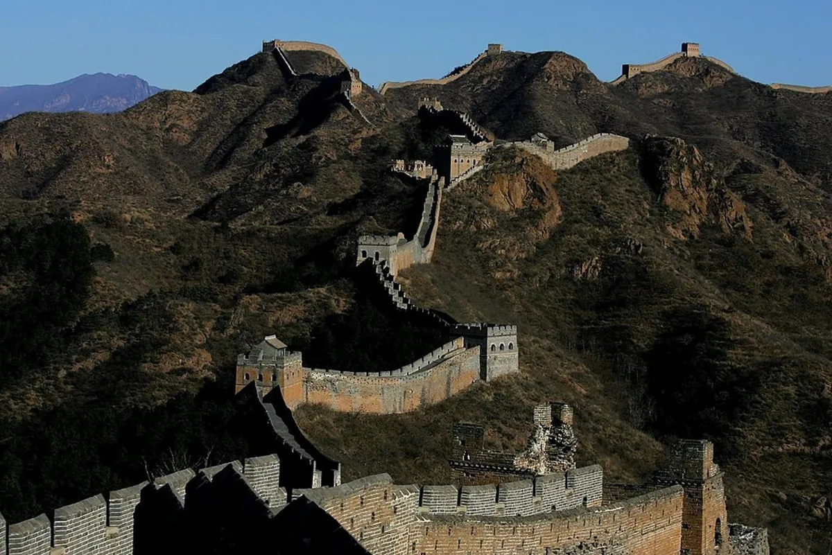 A photograph of the winding Great Wall of China