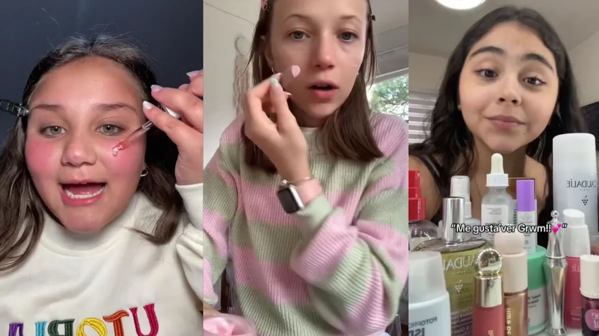 Screenshots of several young TikTokers during “Get ready with me” videos
