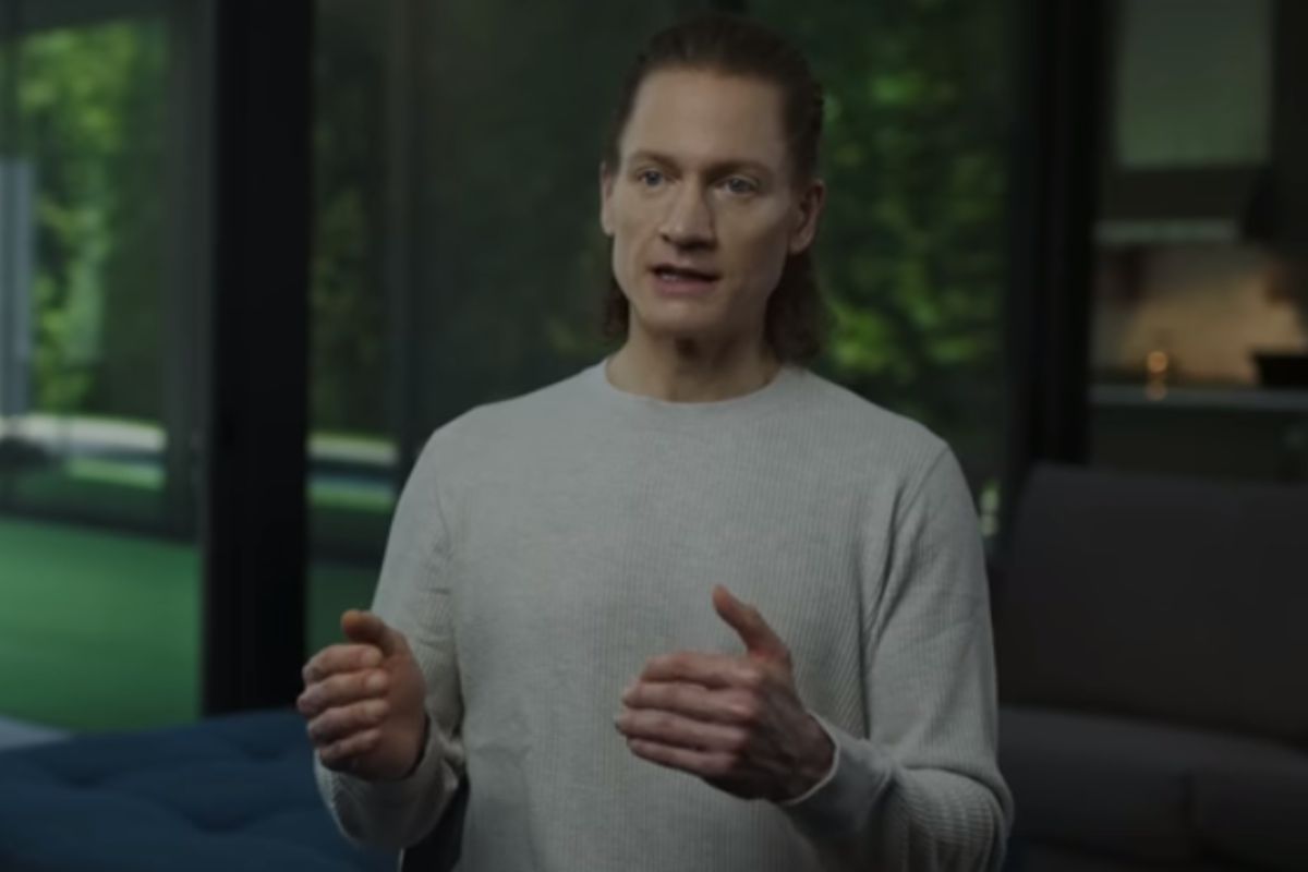 Bryan Johnson speaking in an archived video