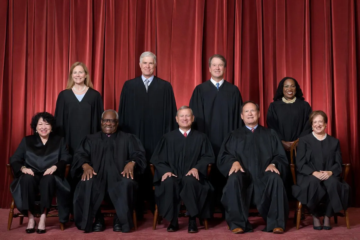 The official photograph of the nine Supreme Court Justices of 2024