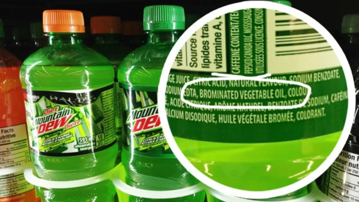 A close up of a Mountain Dew label