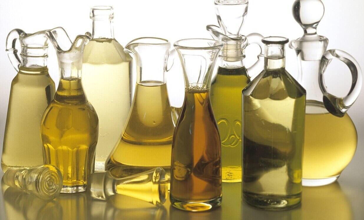 Bottles of cooking oils