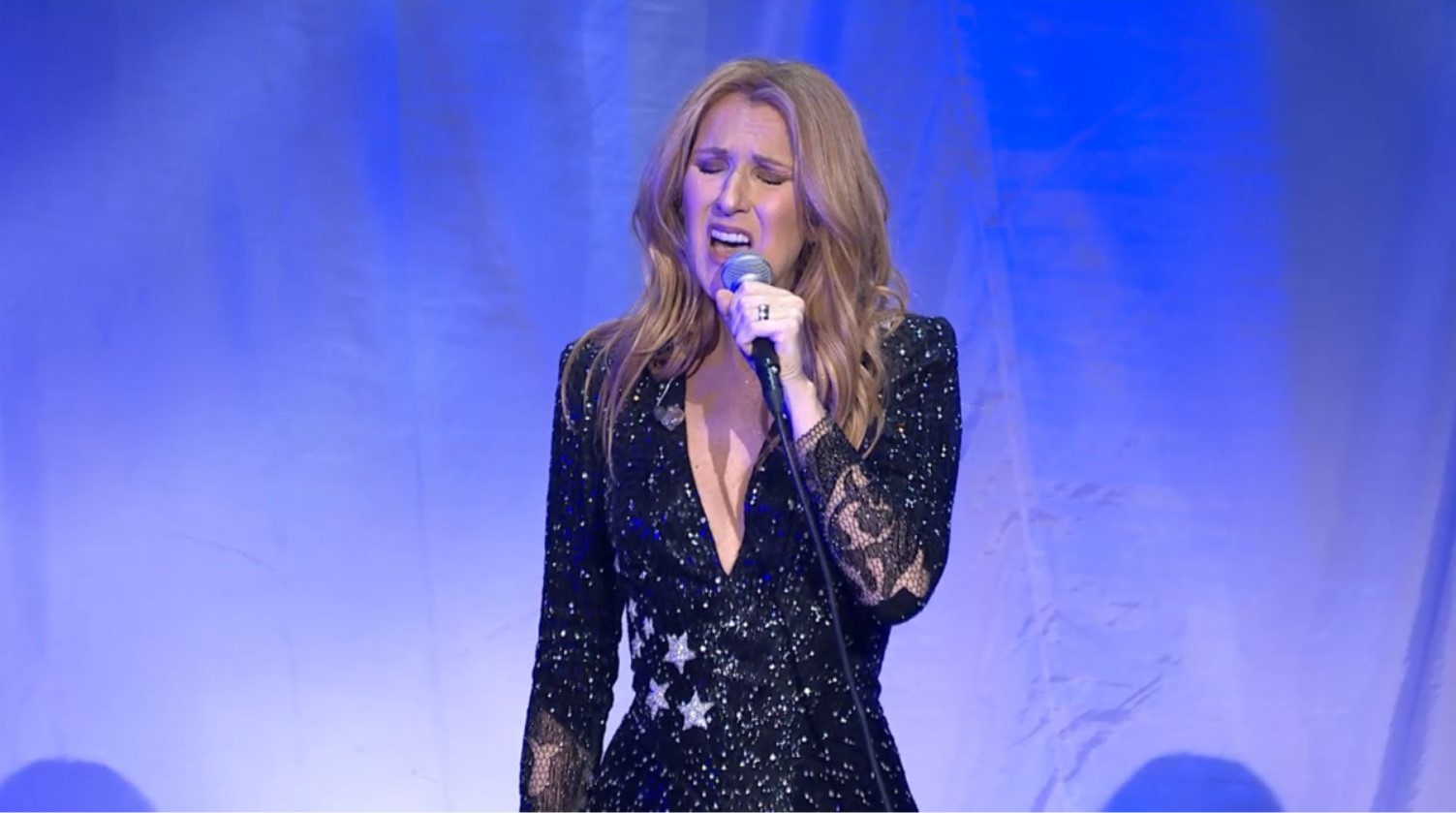 Céline Dion singing onstage