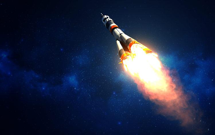 Illustrative archive rocket-launch image; not evidence of a particular food contamination event.