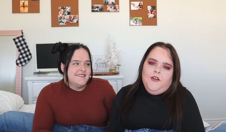 The sisters recording an online video
