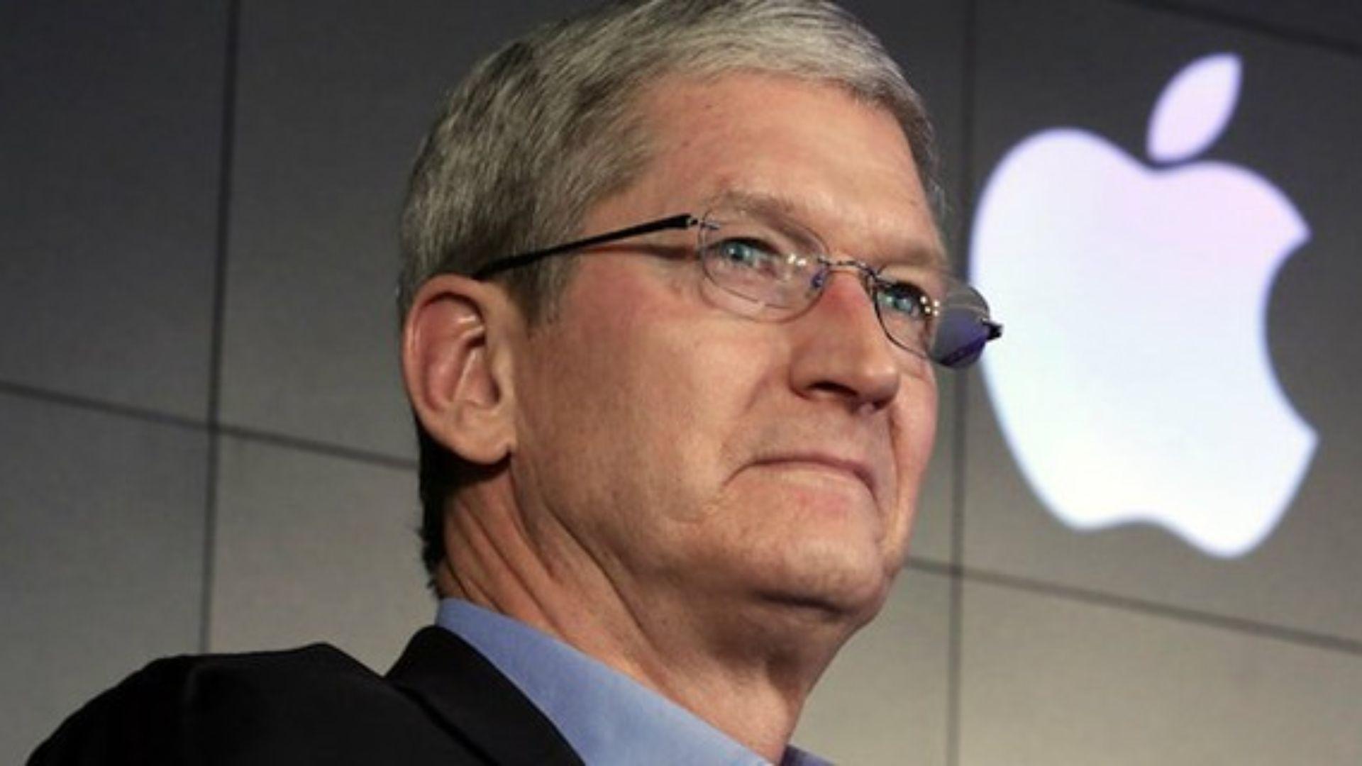 Tim Cook at an Apple event; archive photograph, not a statement about this case.