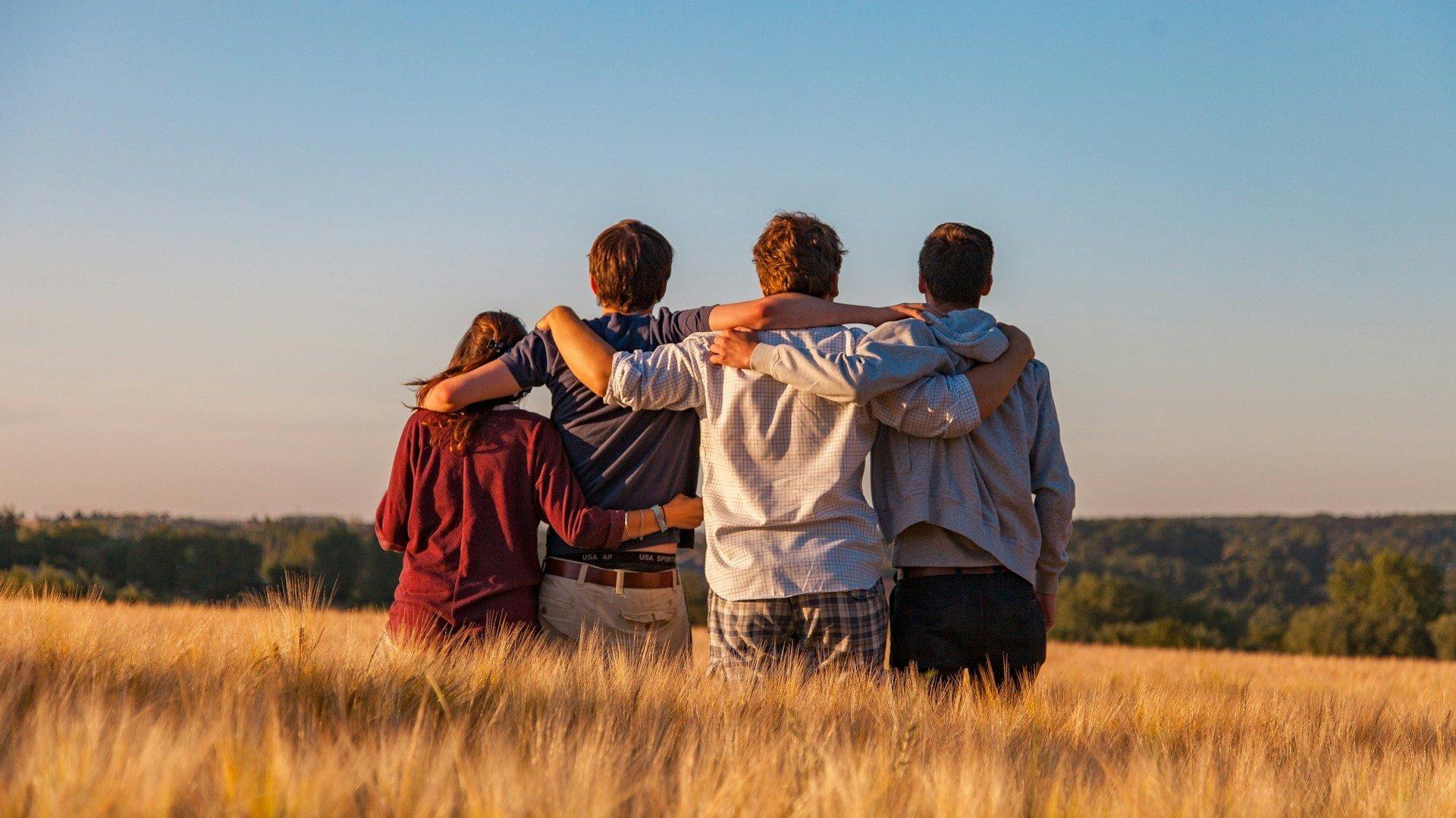 A group standing outdoors; illustrative archive photograph.