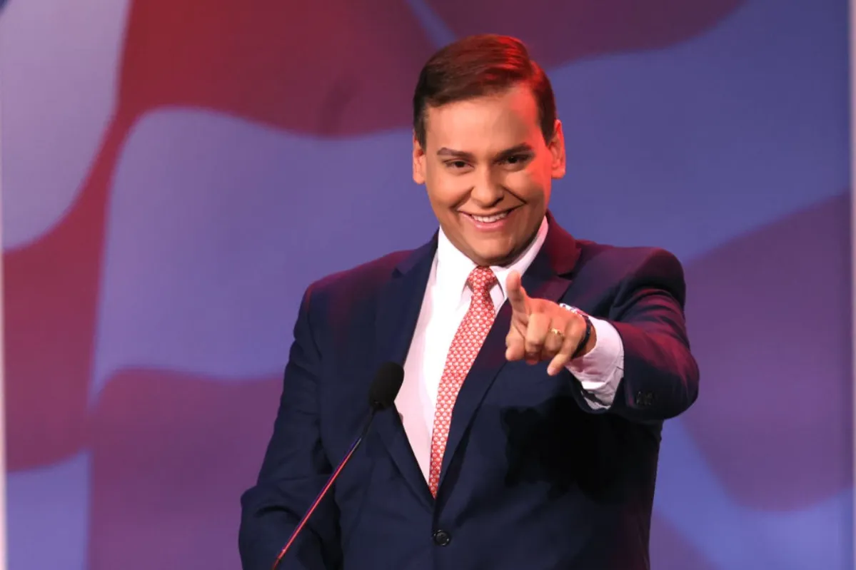 US Representative-elect George Santos (R-NY) speaks at the Republican Jewish Coalition annual leadership meeting