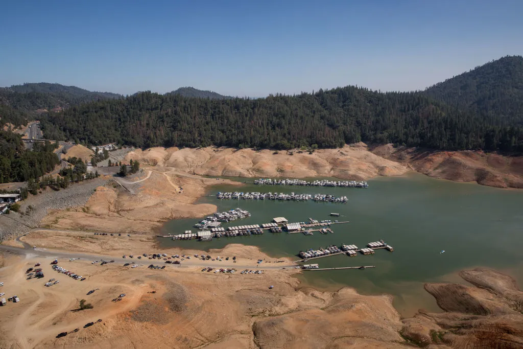 Lake Shasta with very little water