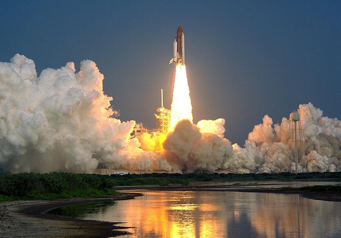Illustrative archive rocket-launch image; not evidence of a particular food contamination event.