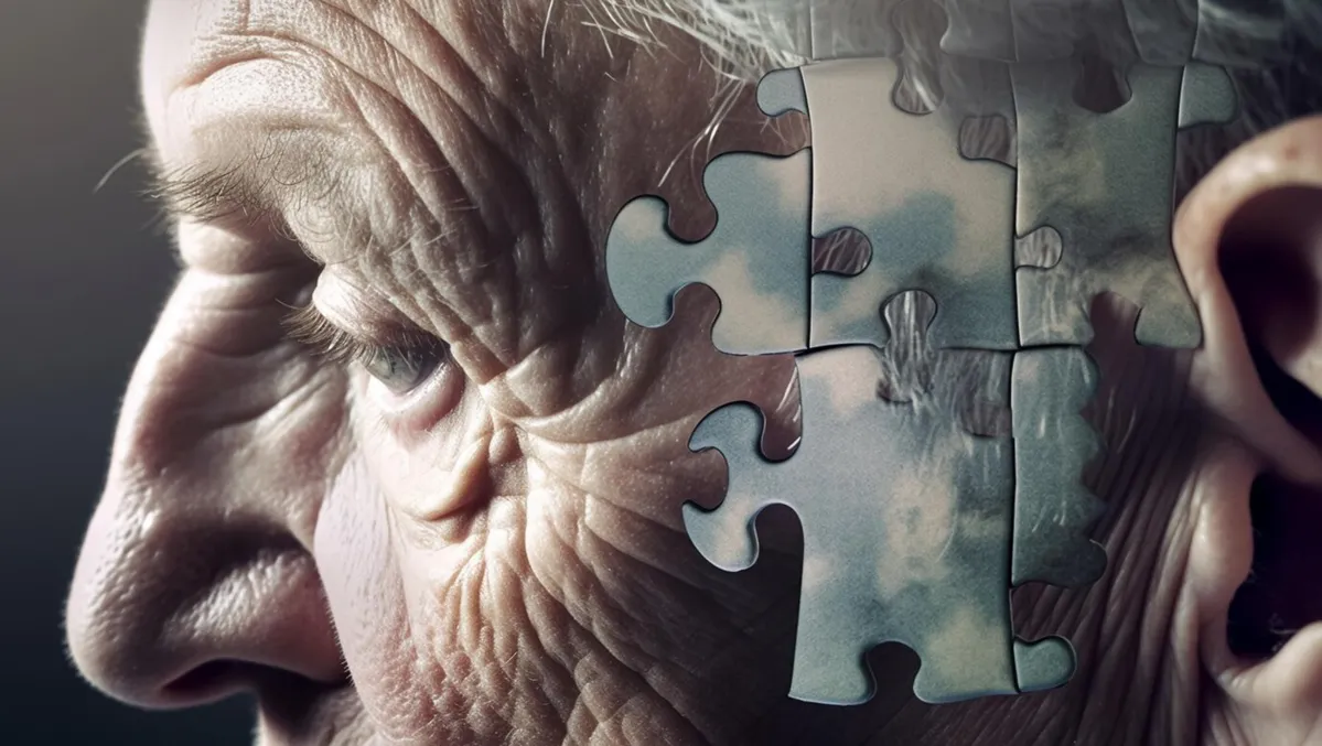 Close up of side profile of an elderly man. Dementia and Alzheimer's concept