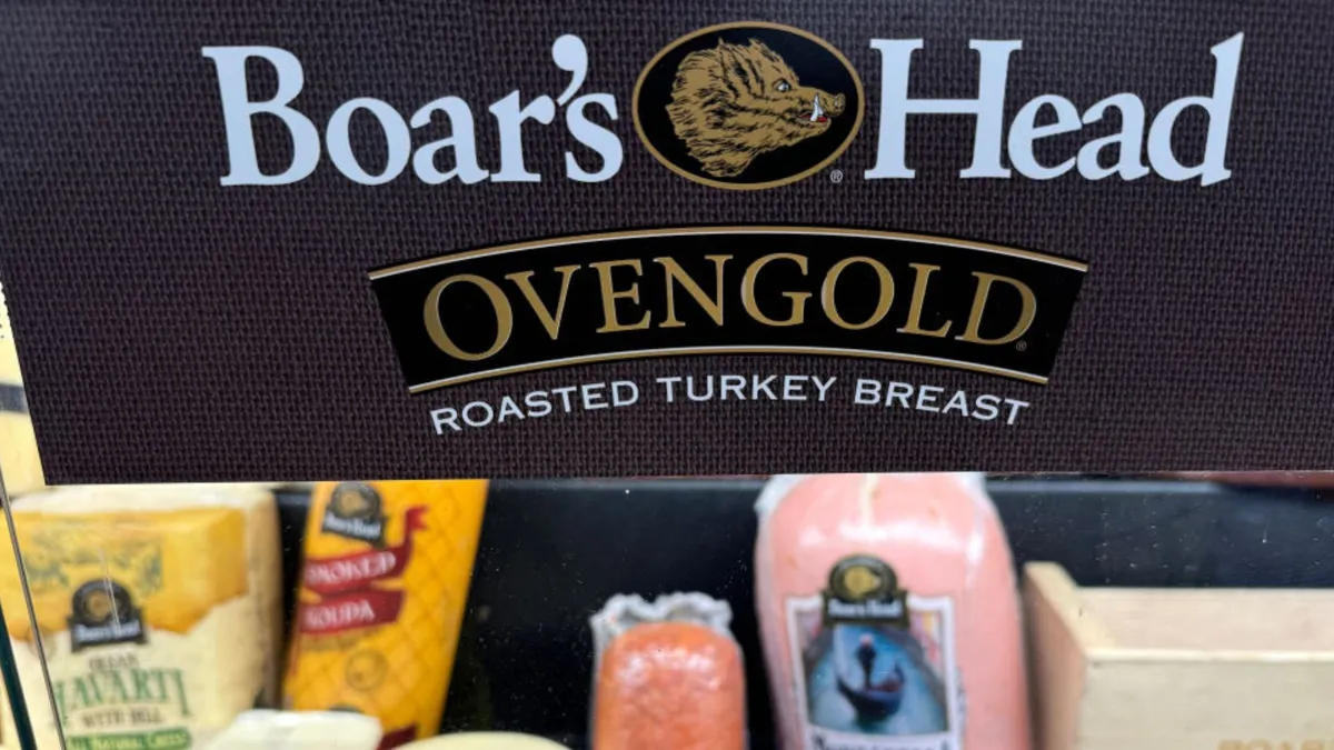 A display of Board's Head sliced deli meats