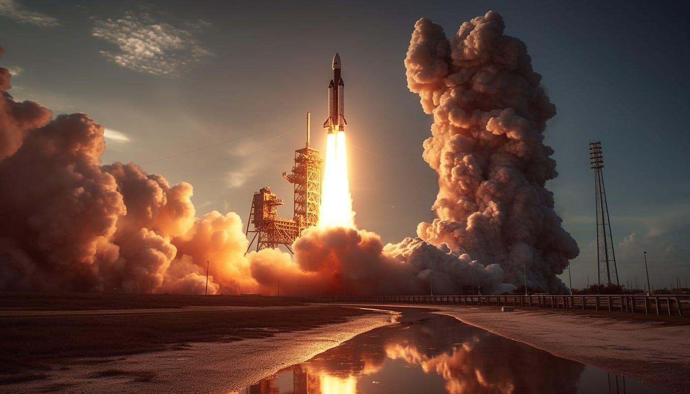 Illustrative archive rocket-launch image; not evidence of a particular food contamination event.