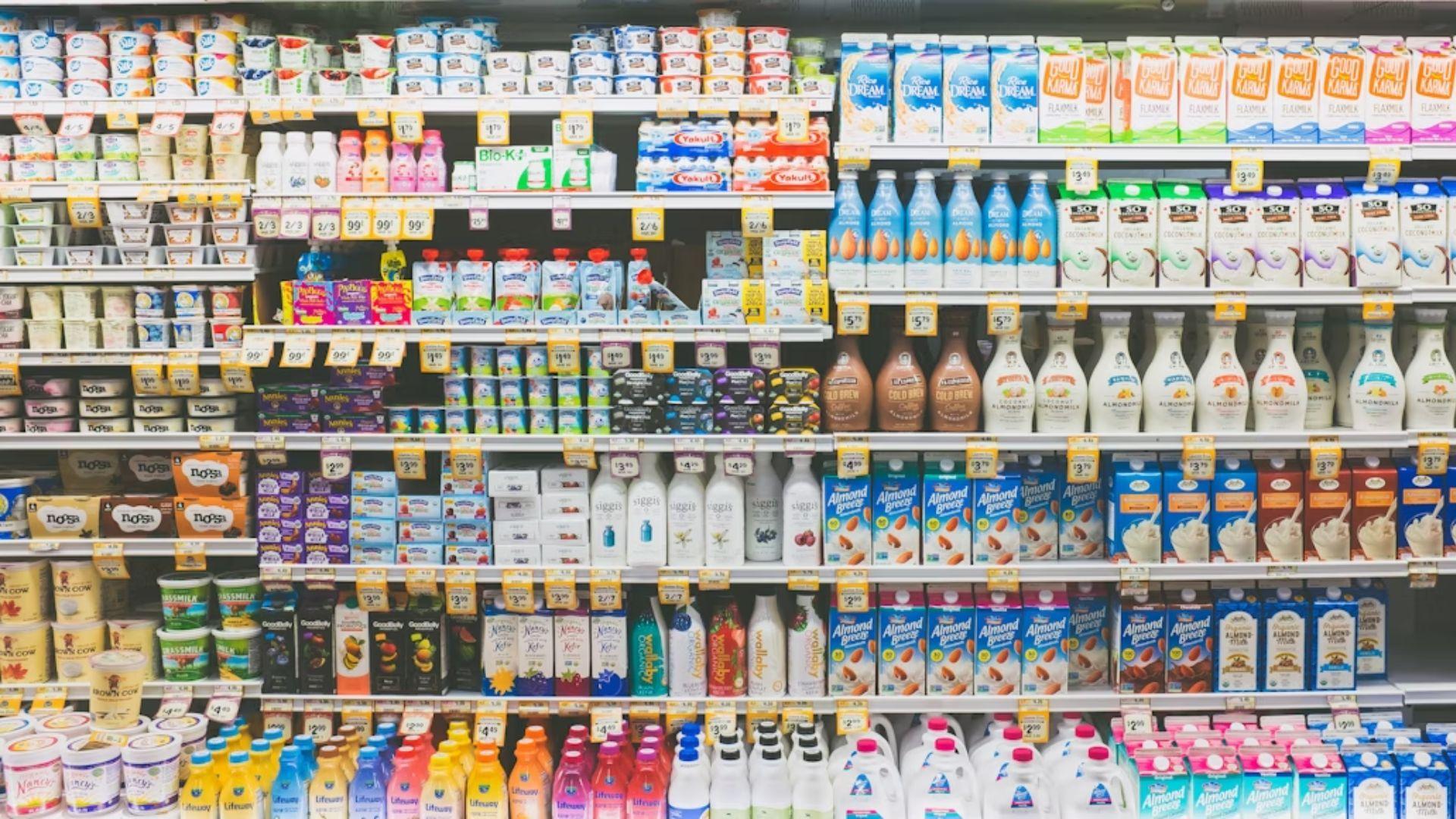 Supermarket shelves; illustrative archive photograph.