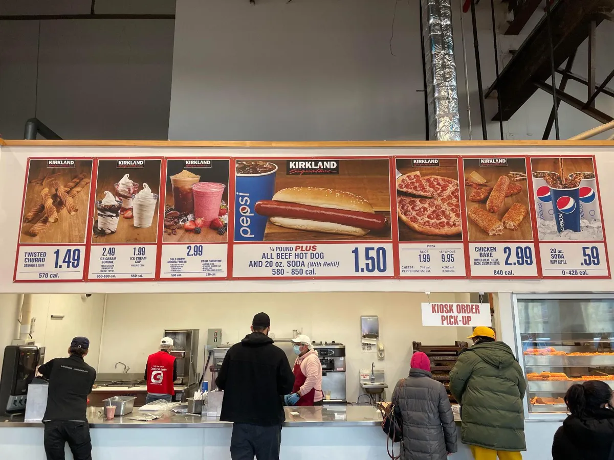 Customers order at the Costco Food Court