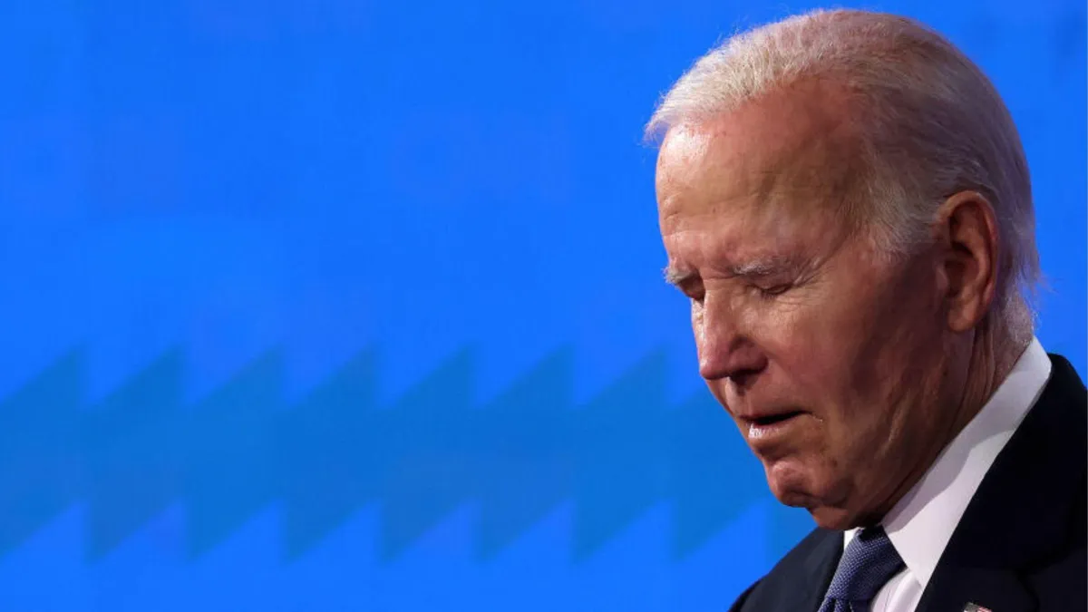US President Joe Biden looking unwell during the 2024 presidential debate