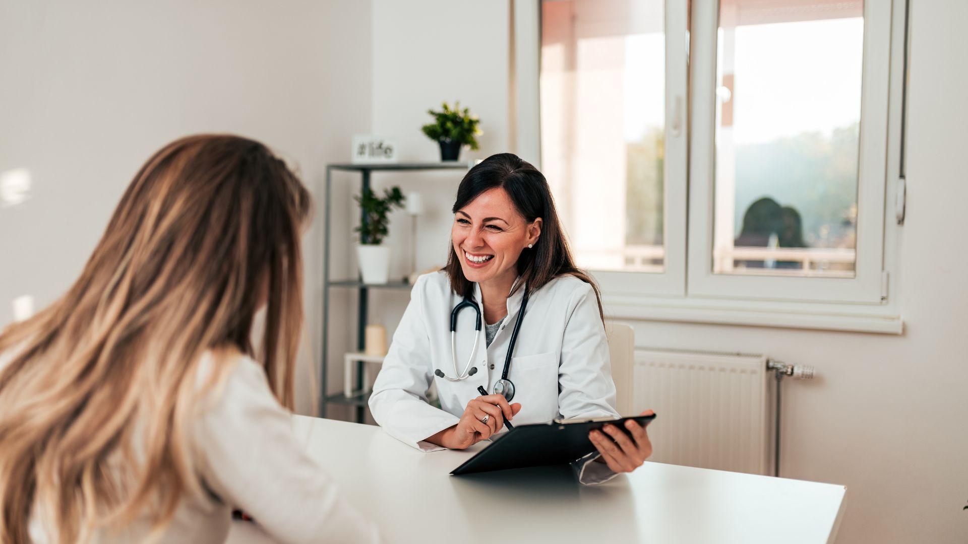 Illustrative stock photograph of a healthcare consultation.