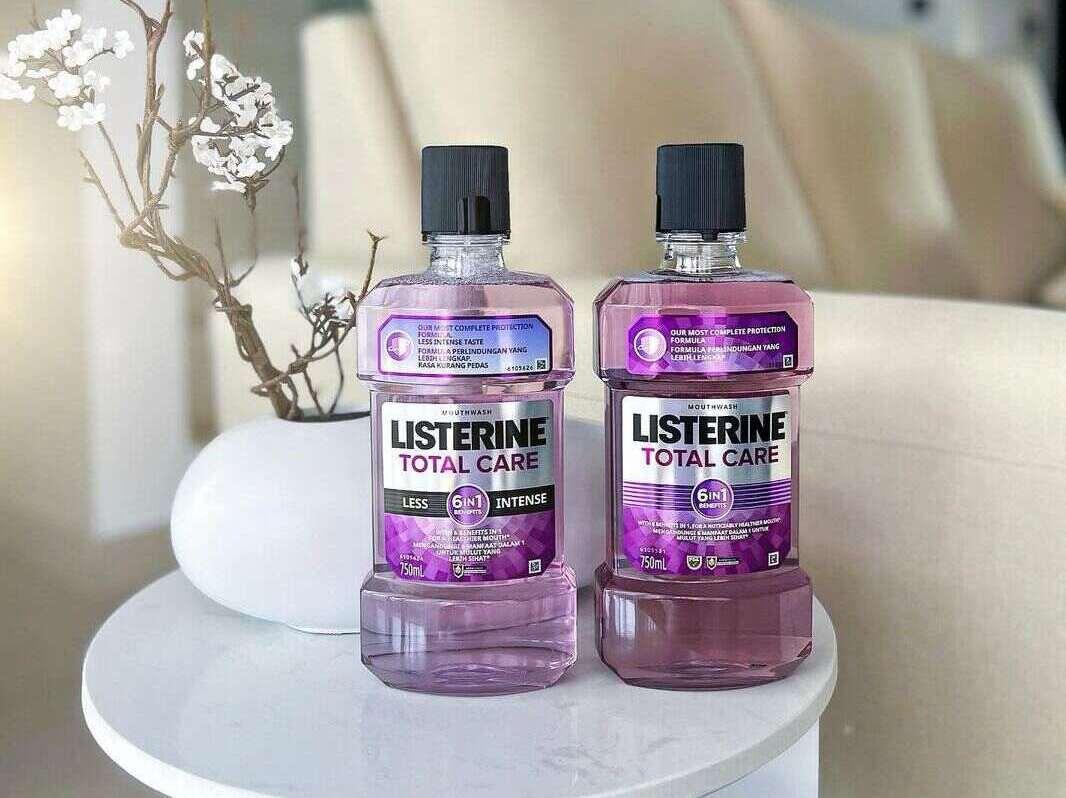Two bottles of mouthwash