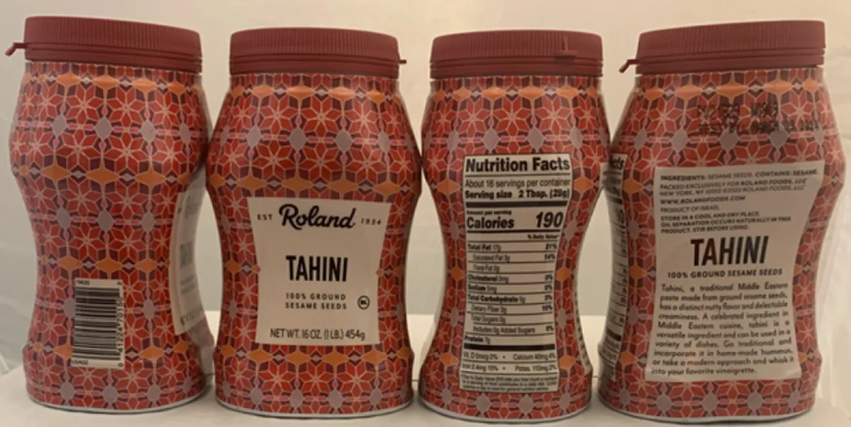 Roland Foods tahini product that was recently recalled by the FDA